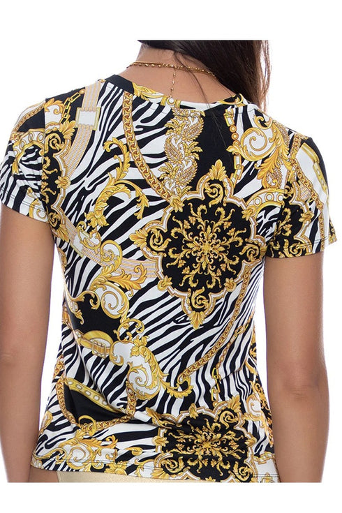 Luli Fama Goddess Vibes V Neck T Shirt